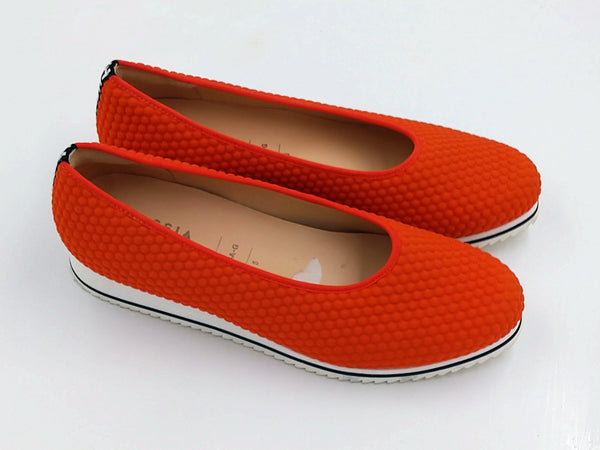 PISA - MOCASSIN EN CUIR ORANGE POUR FEMME - HASSIA